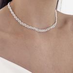 Corrente Trança Esferas Diamantadas 40cm Prata 925