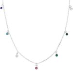 Choker Pingentes Zirconias Color Prata 925