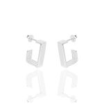 Brinco Argola Quadrada 4mm Prata 925