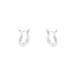 Brinco Argolinha Curvada 1,3cm Prata 925