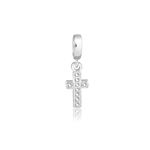 Berloque Cruz Cravejada 0,9mm Prata 925