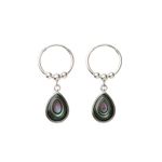 Brinco Argola Pedra Natural Esferas Prata 925