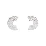 Brinco C Orgânico Texturizado 2,1cm Prata 925