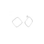 Brinco Quadrado Liso 0,9mm Prata 925