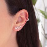 Brinco Ear Cuff Borboletas Prata 925