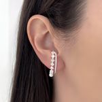 Brinco Ear Hook Duplo Prata 925