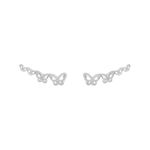 Brinco Ear Cuff Borboletas Prata 925