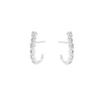 Brinco Ear Hook Corações Prata 925