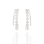 Brinco Ear Hook Duplo Prata 925