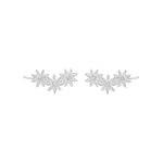 Brinco Ear Cuff Flowers Prata 925