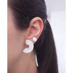 Brinco C Orgânico Texturizado 2,1cm Prata 925