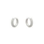 Brinco Argolinha Cravejada Cristal Paris M Prata 925
