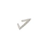 Piercing Pressão Quadrado Cristal Prata 925