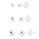 Trio Brinco Bolinhas Prata 925