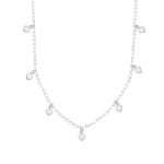 Choker Corações Zirconias Cristais Prata 925