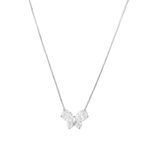 Colar Pingente Borboleta Pedras 45cm Prata 925