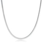 Colar Corrente Malha Lacraia 2,5mm 45cm Prata 925 