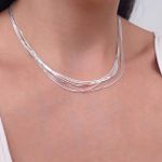 Corrente Diamantada 8 Fios Prata 925