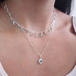 Choker Pingentes Zirconias Turmalina Prata 925