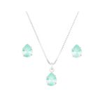 Conjunto Gota Color Prata 925