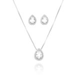 Conjunto Gota Cravejada Prata 925
