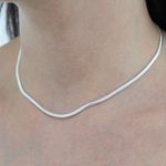Choker Malha Lacraia 2,5mm 40cm Prata 925