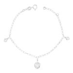 Pulseira Três Corações Cristais Prata 925