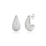 Brinco Gota Cravejado M 1,6cm Prata 925