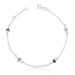 Pulseira ZIrcônias Corações Tifanny Prata 925