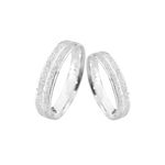 Par de Aliança Diamantado Duplo 5mm Prata 925