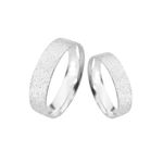 Par de Aliança Diamantada 5mm Prata 925