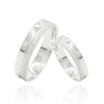 Par de Aliança 4mm Zircônia Duas Metades Prata 925