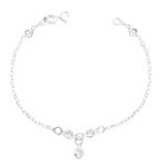 Pulseira Infantil Pingentes Zircônias Prata 925