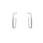 Brinco Argola Abaulada Oval 3,3cm Prata