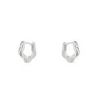Brinco Argolinha Click Flor 1cm Prata 925