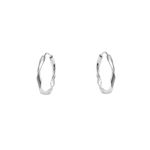 Brinco Argolinha Ondulada 1,2cm Prata 