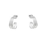 Brinco Argolinha Tripla 1,4cm Prata 925