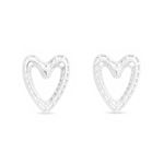 Brinco Coração Vazado Tela 3d Prata 925