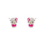 Brinco Infantil Hello Kitty Resinado Prata 925