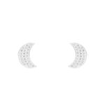 Brinco Lua Cravejado 1,2cm Prata 925
