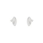 Brinco Oval Orgânico Texturizado 1,6cm Prata 925