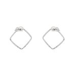Brinco Quadrado Esfera 2,2cm Prata 925