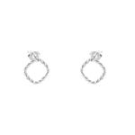 Brinco Quadrado Torcido 1,2cm Prata 925