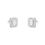 Brinco Retangular Cravejado Prata 925
