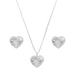 Conjunto Coração Orgânico V15 Prata 925