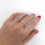Anel Trevos Com Zircônias Cristal Prata 925