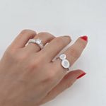 Anel Cravejado Inspiração Pandora Prata 925