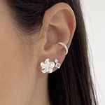 Brinco Organic Flor Prata 925