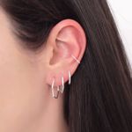 Trio Argola Fio Hexagonal Prata 925