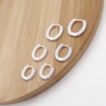 Brinco Argolinha Cravejada Dupla Face 1,5cm Prata 925